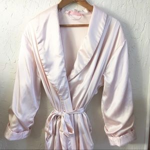 Soft Luxurious Light Pink Full Satin Robe